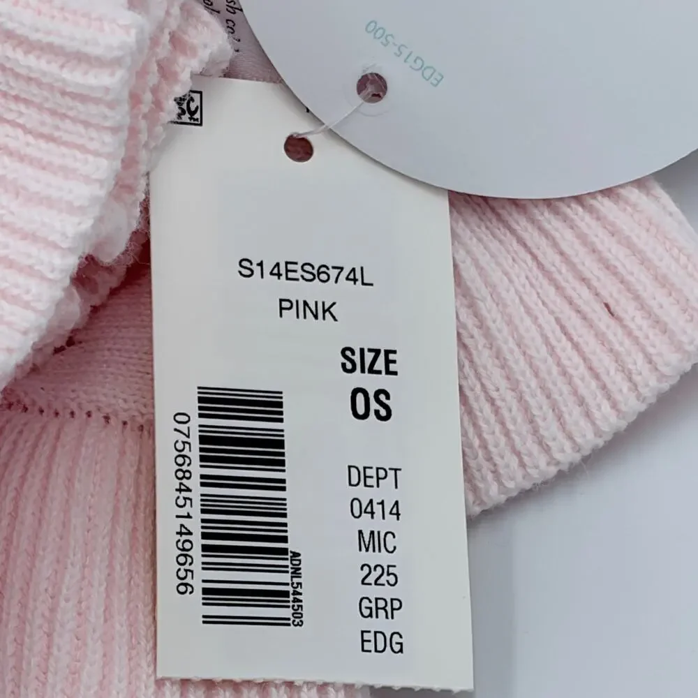 Edgehill Collection Baby Blanket Pink Ruffle Knit Cotton 40x30 NWT